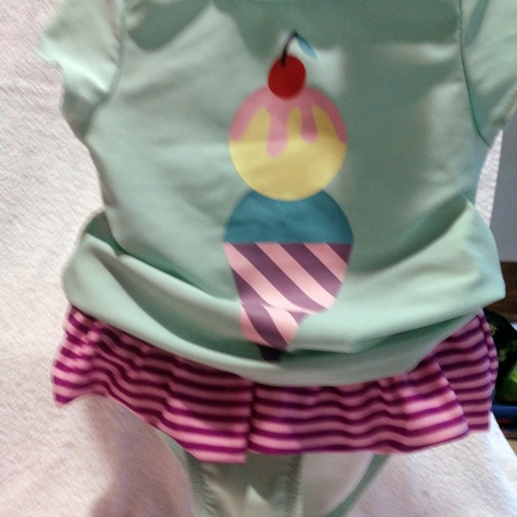 Cat & Jack Ice Cream Cone Rash Guard and Bikini Bottom size 3T - Picture 3 of 3